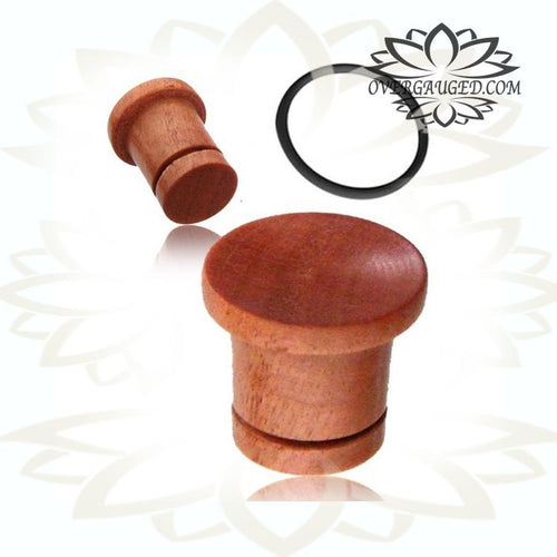 Pair of Concave Organic Pink Ivory Wood Plugs, Single Flare Ear Tunnels Plug.