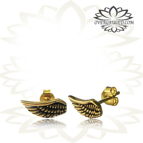 Pair of Ornate Antiqued Brass Mandala Ear Studs Brass Earrings Brass Jewelry