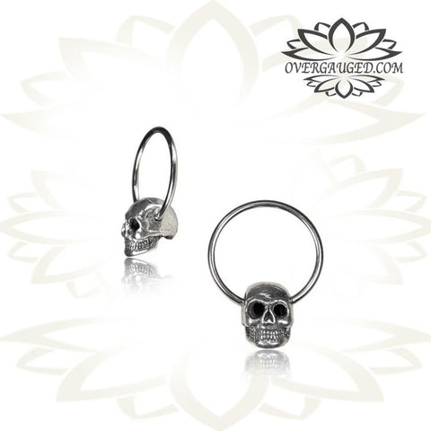 6g (4mm) Piercing Brass Earrings Antiqued Skull Tribal Brass Piercing, Brass Piercing Body Jewelry.