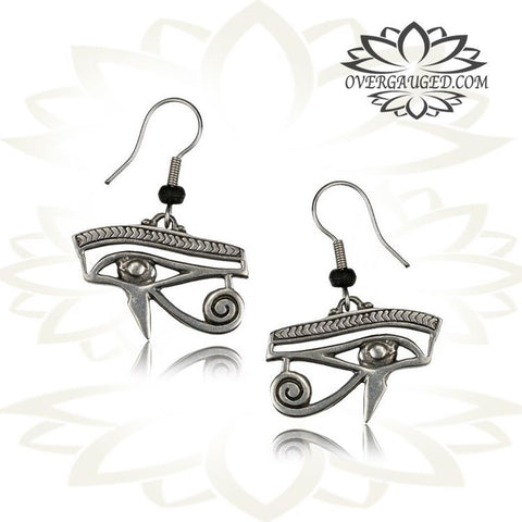 Pair of Long White Brass Earrings, Antiqued Flower of Life Tribal Hoops with Sterling Silver Wire, Silver Earrings.