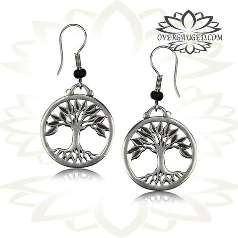 Pair of Antiqued White Brass Steam Punk Earrings, Silver Tone Earrings on Fish Hooks.