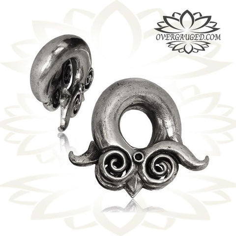 Brass Ear Weights 0g (8mm) Brass Earrings, Tribal Brass Jewelry, Dragon Earrings.