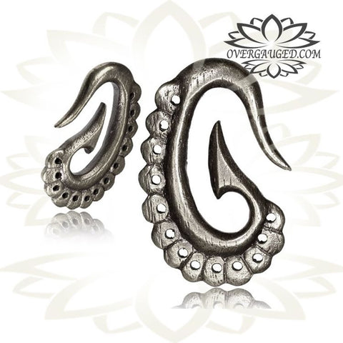 Brass Ear Weights 0g (8mm) Brass Earrings, Tribal Brass Jewelry, Dragon Earrings.