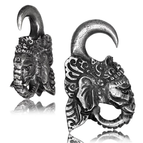 Brass Ear Weights 0g (8mm) Brass Earrings, Tribal Brass Jewelry, Dragon Earrings.