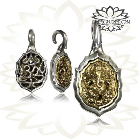 Brass Ear Weights 0g (8mm) Brass Earrings, Tribal Brass Jewelry, Dragon Earrings.