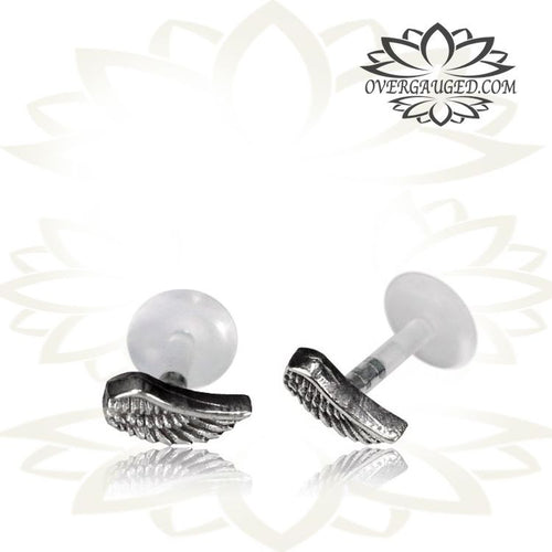 Silver labret or silver tragus earring