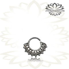 Single Real Sterling Silver Tragus Earring, Tribal Silver Tragus in 18g, Tragus Hoop Earring Diameter 6mm, Tribal Silver Jewelry, Can Be Used For Tiny Septum Jewelry.