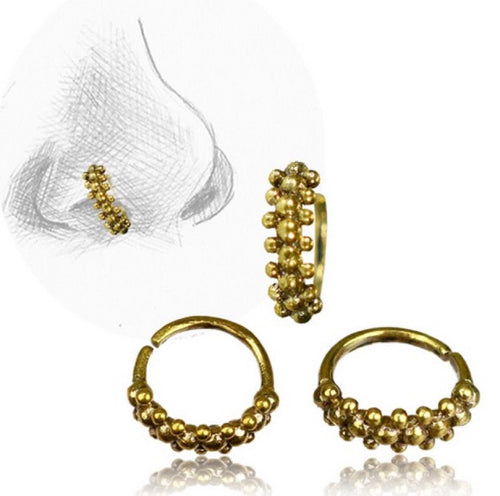Single Brass Nose Ring, Tribal Brass Nose Ring, Afghan Style Nose Ring, 20g Nose Ring, Nose Jewelry.
