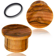 Pair of Concave Organic Olive Wood Plugs, Single Flare Wood Plugs, Wood Ear Plugs, Organic Ear Plugs.