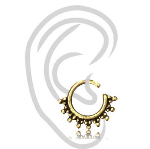 Single Brass Tragus Earring in 18g, TINY Tragus Ring Diameter (6mm), Afghan Tribal Brass Septum, Brass Nose Piercing.