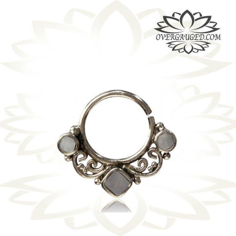 Single Tribal Brass Septum Ring in 14g (1.6mm), Antiqued Rose Brass Septum, Brass Nose Piercing, Ring Diameter 9mm.