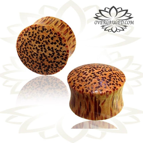 Pair of Organic Wood Plugs, Coconut Wood Plugs, Double Flare Ear Plugs, Convex Saddle Tribal Plugs, Organic Wood Plugs.