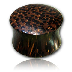 Pair of Organic Wood Plugs, Double Flare Plugs, Convex Palm Wood Gauges, Wood Ear Tunnels, Organic Body Jewelry.
