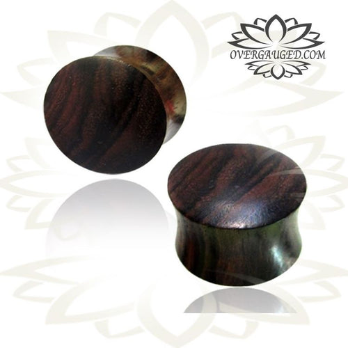Pair of Organic Sono Wood Plugs, Double Flare Plugs, Tribal Wood Plugs, Organic Body Jewelry.
