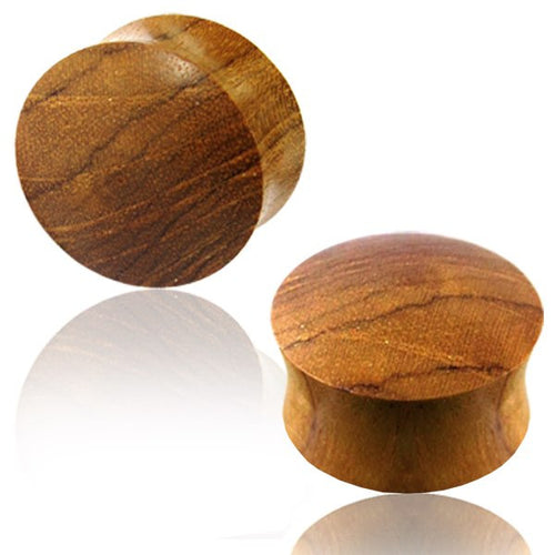 Pair of Organic Teak Wood Plugs, Teak Wood Gauges, Double Flare Plugs, Convex Wood Plugs, Organic Body Jewelry.
