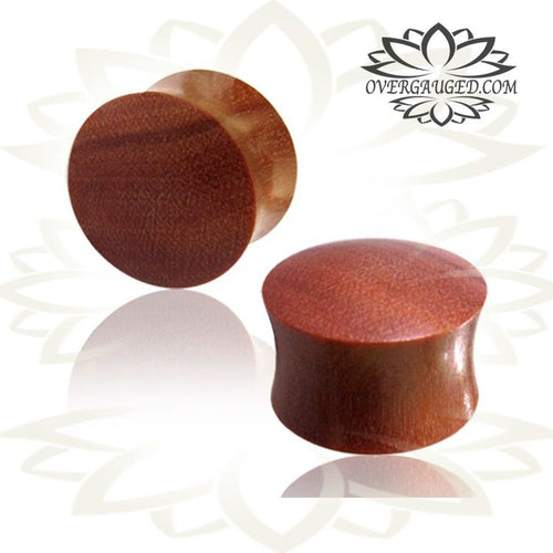 Pair of Organic Rose Wood Plugs, Double Flare Ear Plugs, Wood Gauges, Organic Body Jewelry, Convex Saddle Plugs.