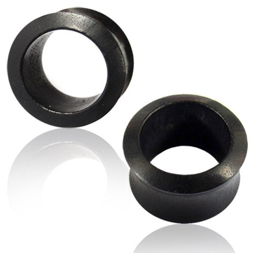 Pair of Organic Wood Plugs, Ebony Wood Tunnels, Double Flare Tunnels, Wood Plugs, Organic Body Jewelry.