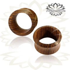 Pair of Organic Tribal Plugs, Teak Wood Tunnels, Double Flare Tunnels, Tribal Body Jewelry.