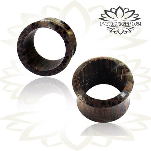 Pair of Organic Palm Wood Plugs, Double Flare Wood Tunnels, Convex Saddle Gauges, Tribal Wood Plugs, Organic Body Jewelry.