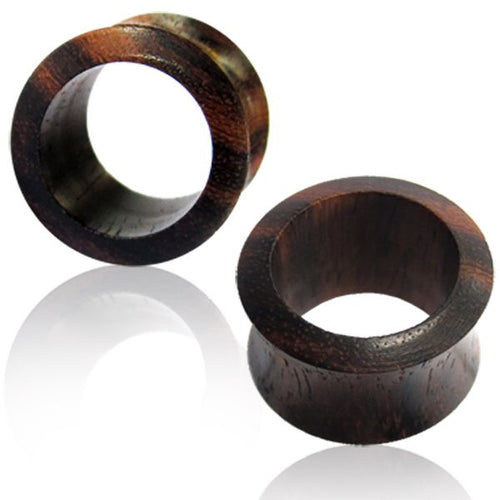 Pair of Sono Wood Tunnels, Double Flare Ear Tunnels, Wood Plugs, Tribal Body Jewelry.