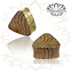 Pair of Organic Triangle Plugs, Zebra Wood Plugs, Double Flare Gauges, Wood Plugs, Tribal Wood Plugs, Organic Body Jewelry.