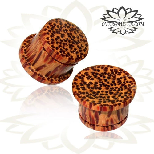 Pair of Concave Organic Wood Plugs, Coconut Wood Plugs, Single Flare Gauges, Wood Ear Plugs, Wood Body Jewelry.