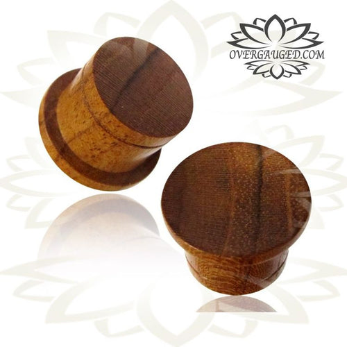 Pair of Organic Concave Teak Wood Plugs, Single Flare Plugs, Organic Wood Plugs, Tribal Ear Gauges, Wood Body Jewelry.