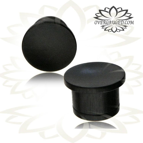 Pair of Organic Top Hat Wood Plugs, Organic Iron Wood Ear Plugs, Flat Top Single Flare Plugs, Wood Ear Tunnels.