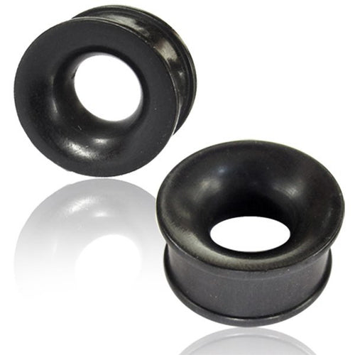 Pair of Concave Ebony Wood Plugs, Organic Double Flare Tunnels, Ear Gauges, Wood Body Jewelry, Wood Plugs.