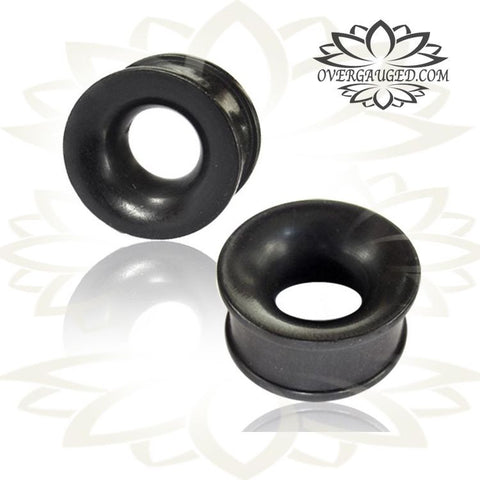 Pair of Concave Organic Teak Wood Tunnels, Single Flare Wood Plugs, Wood Gauges, Tribal Body Jewelry, Wood Tunnels, Organic Body Jewelry.