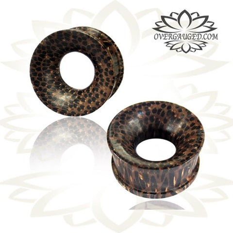 Pair of Concave Organic Teak Wood Tunnels, Single Flare Wood Plugs, Wood Gauges, Tribal Body Jewelry, Wood Tunnels, Organic Body Jewelry.