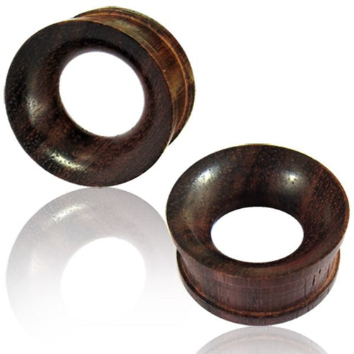 Pair of Concave Organic Plugs, Sono Wood Plugs, Double Flared Gauges, Tribal Wood Tunnels, Wood Body Jewelry, Organic Jewelry.