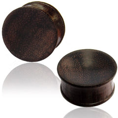 Pair of Organic Concave Sono Wood Plugs, Double Flare Wood Plugs, Wood Tunnels, Tribal Ear Plugs, Wood Gauges, Organic Body Jewelry.