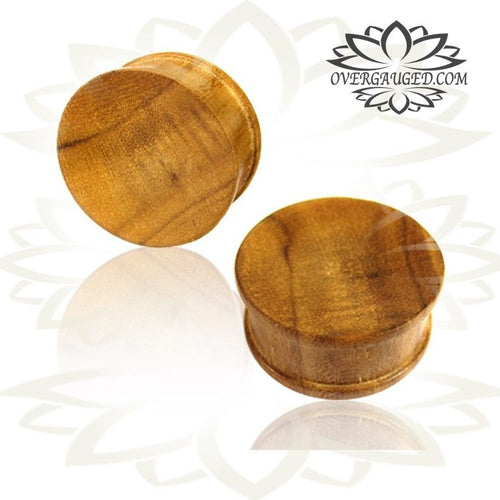 Pair of Tribal Concave Wood Ear Plugs, Teak Wood Plugs, Double Flare Wood Plugs, Wood Ear Plug, Wood Body Jewelry.