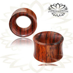 Pair of Blood Wood Ear Gauges, Wood Tunnels, Double Flare Plugs, Wood Body Jewelry, Wood Jewelry.