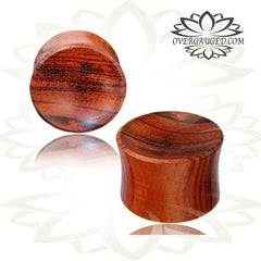 Pair of Concave Blood Wood Gauges, Organic Wood Plugs, Double Flare Wood Plugs, Tribal Ear Plugs Tunnels, Organic Wood Jewelry