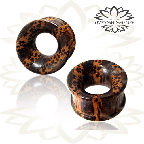 Pair of Organic Sono & Coconut Wood Plugs, Double Flared Tunnels, Inlay Wood Plugs, Organic Body Jewelry.