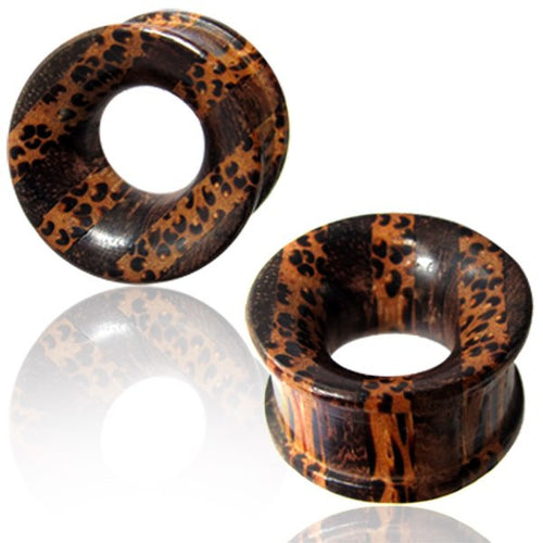 Pair of Organic Sono & Coconut Wood Plugs, Double Flared Tunnels, Inlay Wood Plugs, Organic Body Jewelry.