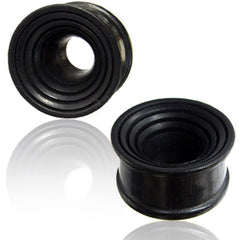 Pair of Concave Ebony Wood Plugs, Wood Tunnels Carved Rings, Organic Body Jewelry, Double Flared Tunnels.