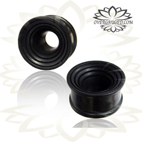 Pair of Organic Top Hat Plugs, Organic Flat Top Tunnels in Tamarind Wood Tunnels, Double Flare Wood Gauges, Wood Ear Tunnels.