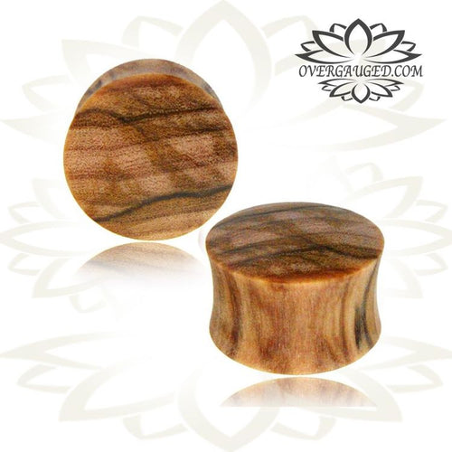 Pair of Organic Olive Wood Plugs, Olive Wood Gauges, Double Flare Ear Plugs, Convex Saddle Plugs, Tribal Wood Plugs, Wood Body Jewelry.