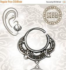 Single Sterling Silver Tragus 18g TINY Ring (1mm) 1/4&quot; ring diameter 6mm Can be for Small Septum jewelry.