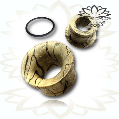 Pair of Concave Organic Teak Wood Tunnels, Single Flare Wood Plugs, Wood Gauges, Tribal Body Jewelry, Wood Tunnels, Organic Body Jewelry.