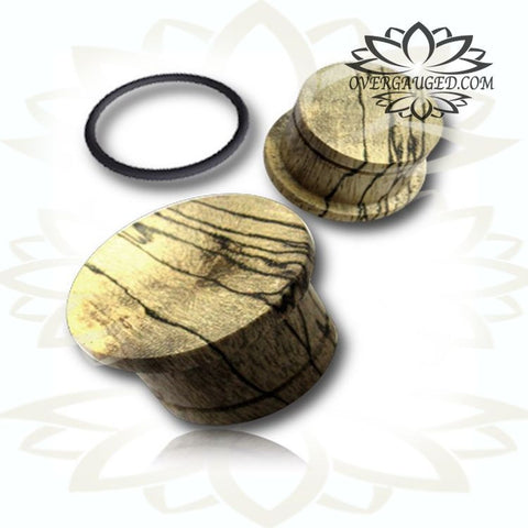 Pair of Concave Ebony Wood Plugs, Wood Tunnels Carved Rings, Organic Body Jewelry, Double Flared Tunnels.